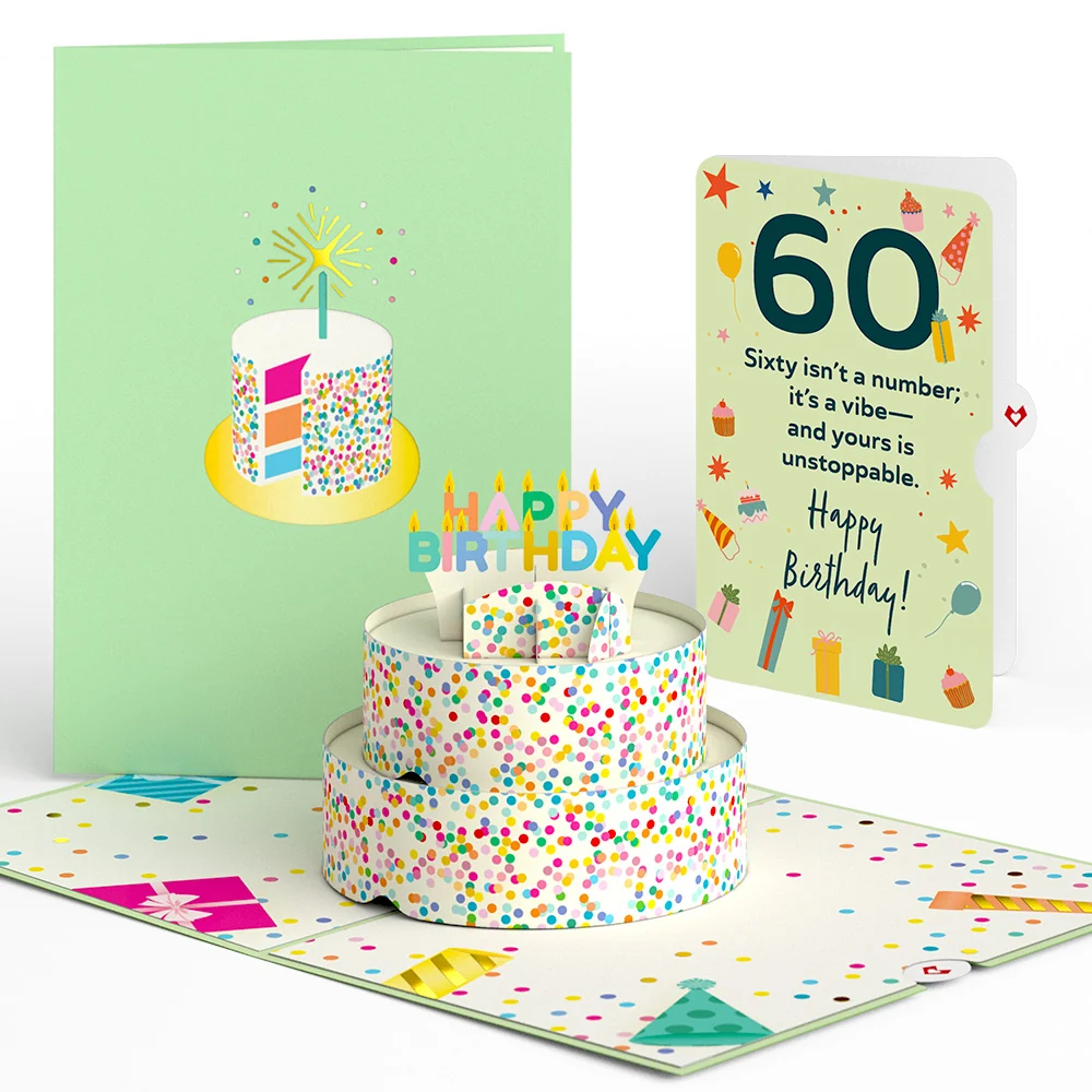 Lovepop Sprinkles 60th Birthday Cake Pop-Up Card and Sentiment Set Candle
