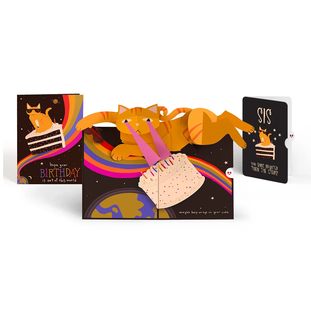 Lovepop Out of this World Birthday Cat Pop-Up Card and Sentiment Set for Sister