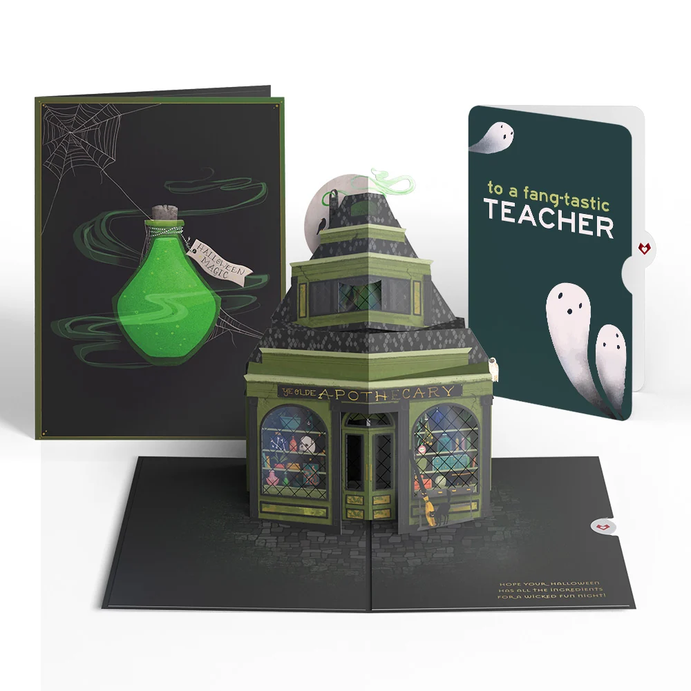 Lovepop Halloween Apothecary Pop-Up Card and Sentiment Set for Teacher Bottle