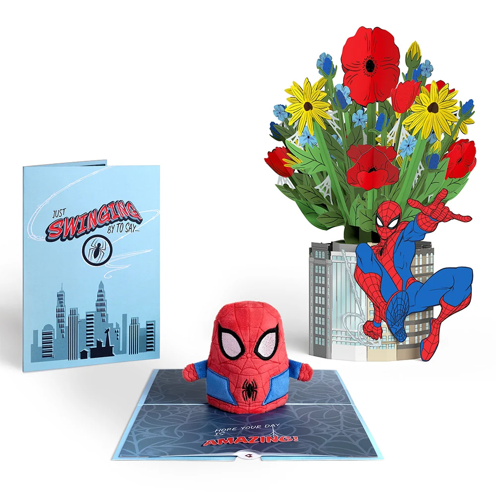 Lovepop Marvel’s Spider-Man Plushpop Card & Flower Buds Bouquet Bundle