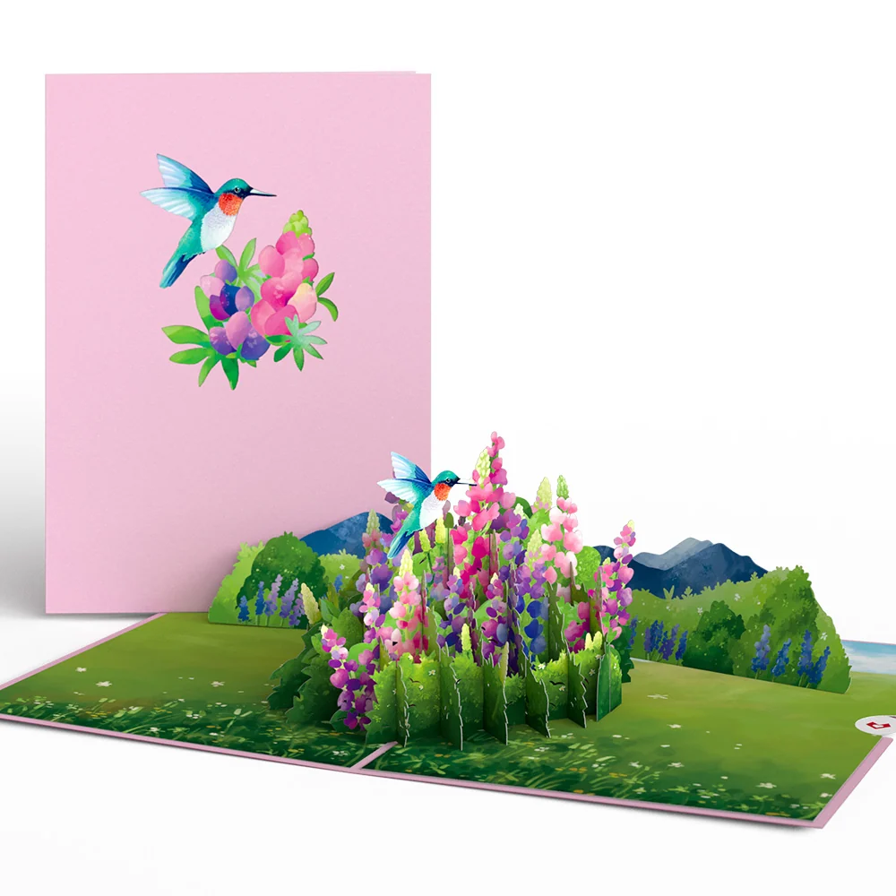 Lovepop Just Because Hummingbird Pop-Up Card & Suncatcher Bouquet Bundle - Image 2