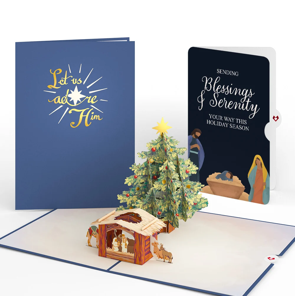 Lovepop Nativity Christmas Tree Pop-Up Card and Blessings & Serenity Sentiment Set