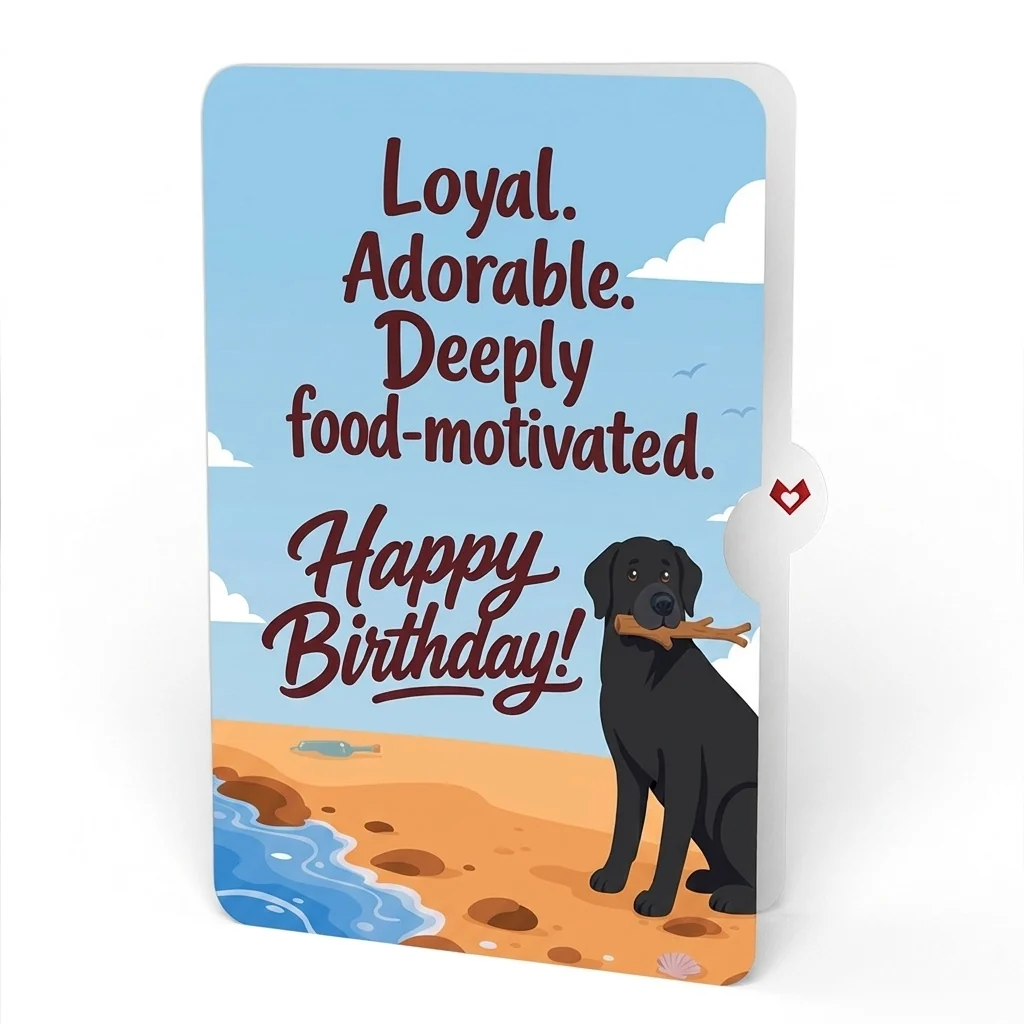 Lovepop Black Lab Birthday Pop-Up Card and Food Motivated Sentiment Set - Image 4