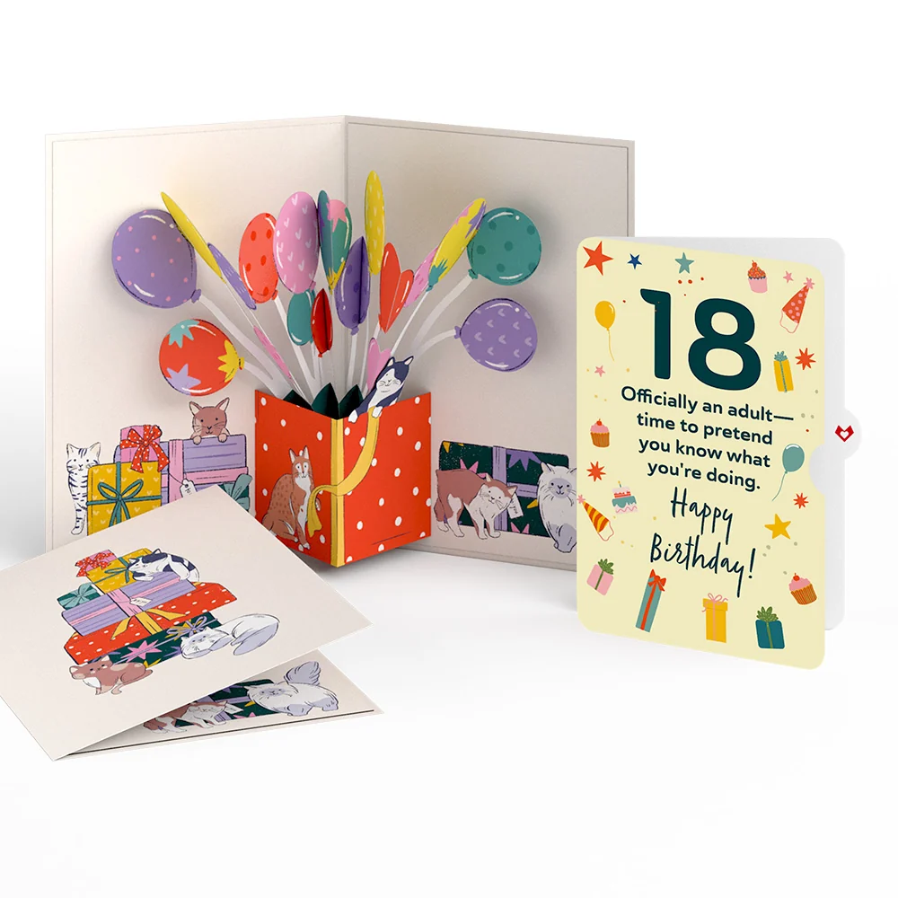 Lovepop Curious Cats 18th Birthday Pop-Up Card and Sentiment Set