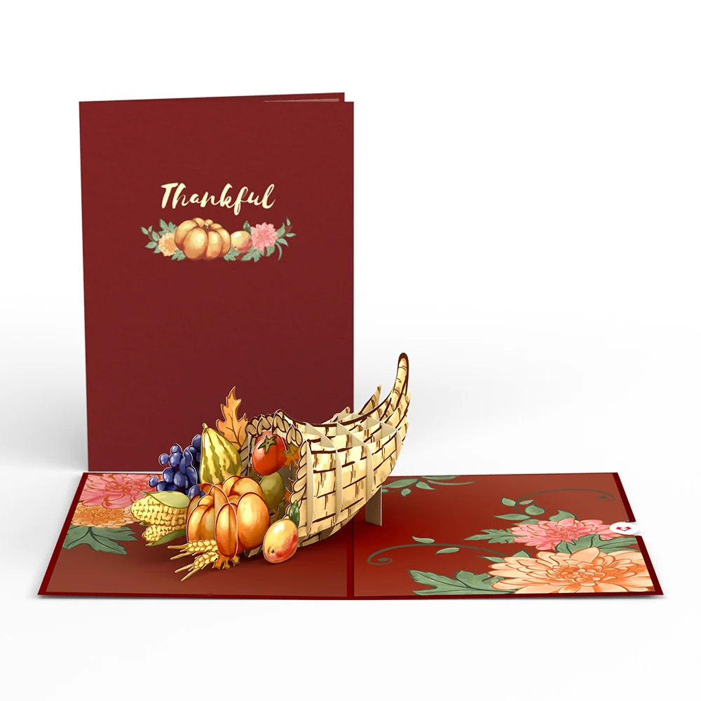 Lovepop Thanksgiving Cornucopia Pop-Up Card Basket