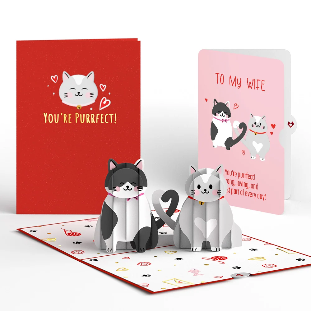 Lovepop Love Cats Pop-Up Card and Sentiment Set for Wife