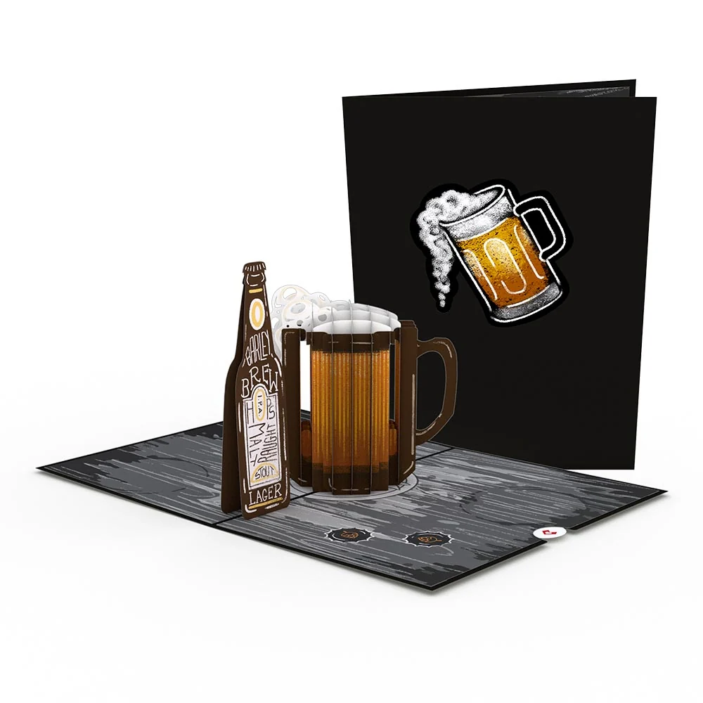 Lovepop Beer Pop-Up Card Glass