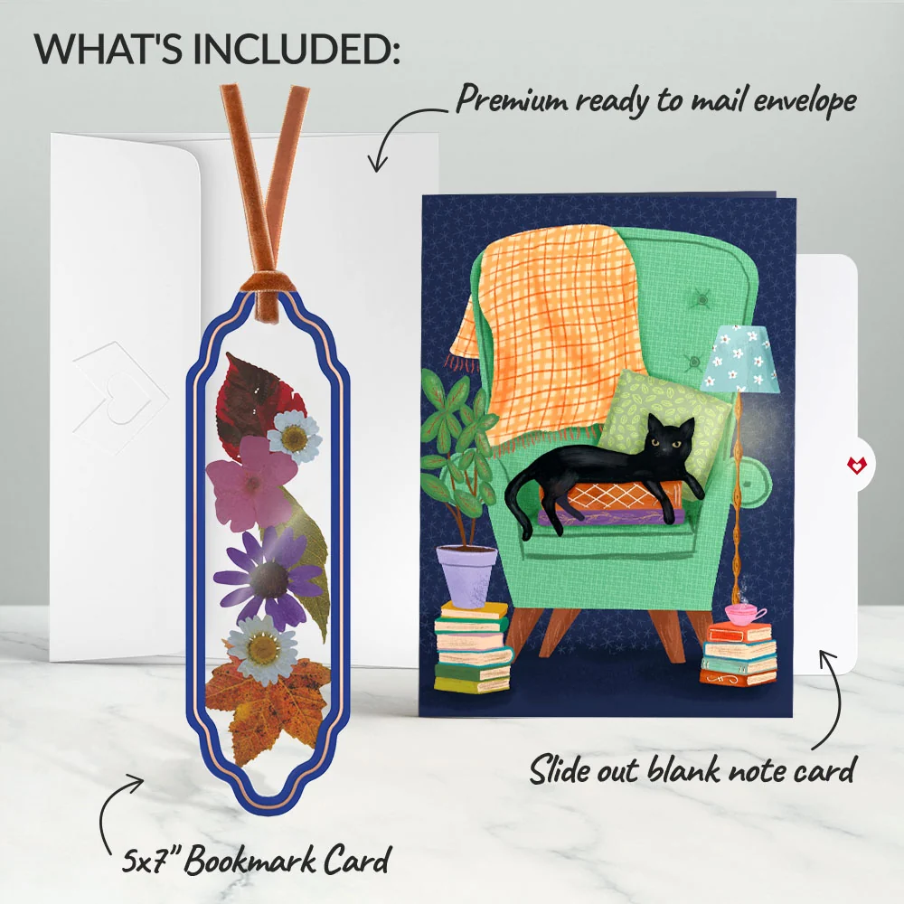 Lovepop Cozy Cat Petal Pressed Bookmark Card - Image 6