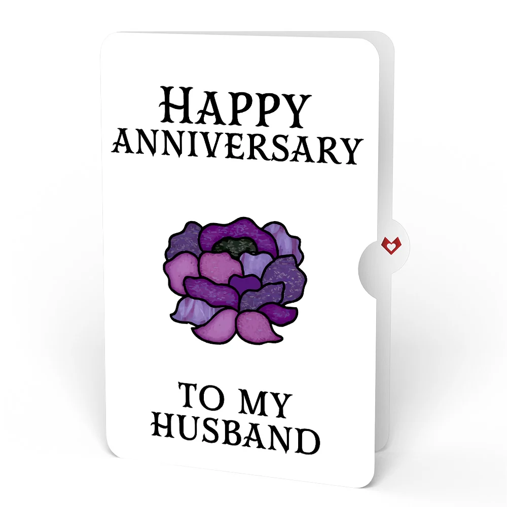 Lovepop Moonlit Amethyst Anniversary Suncatcher Bouquet and Sentiment Set for Husband Glass - Image 4