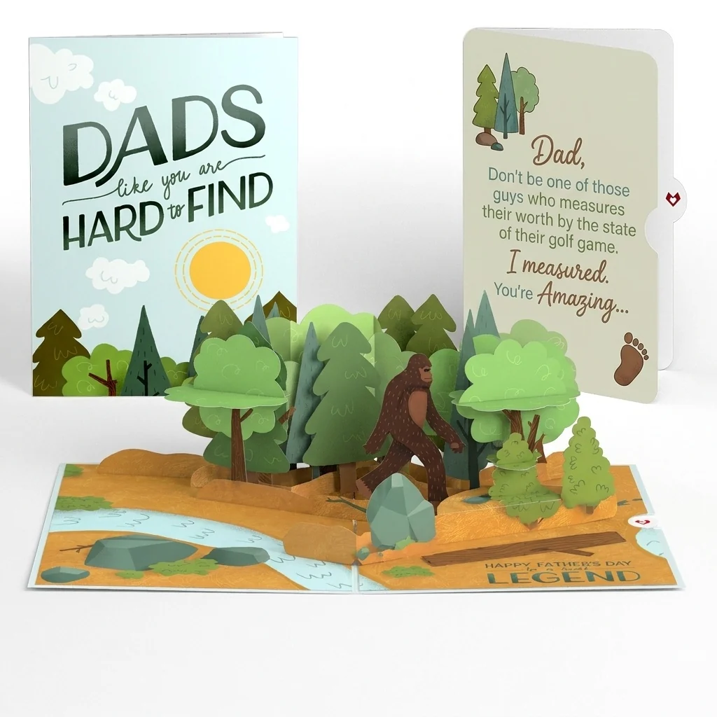 Lovepop Father's Day Bigfoot Legend Pop-Up Card and Golf Measure Amazing Sentiment Set for Dad