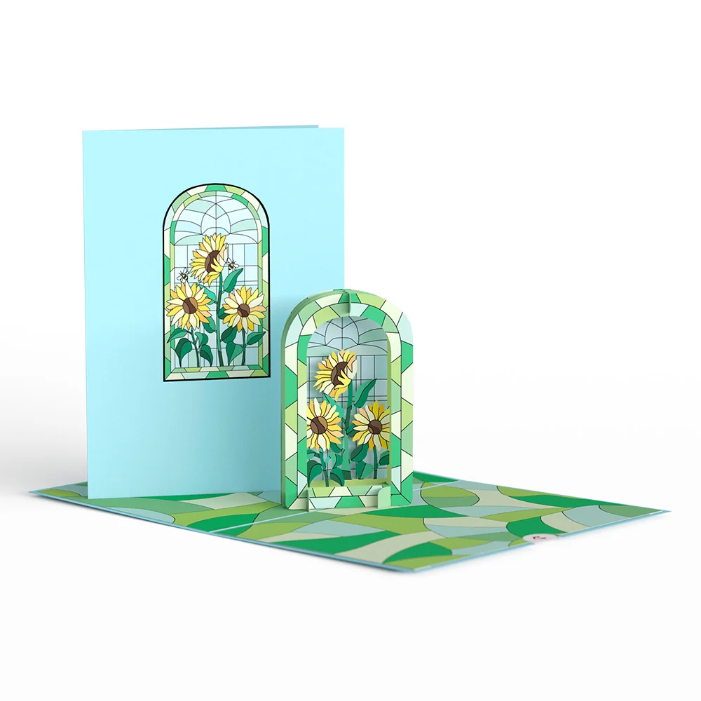 Lovepop Stained Glass Sunflowers Pop-Up Card