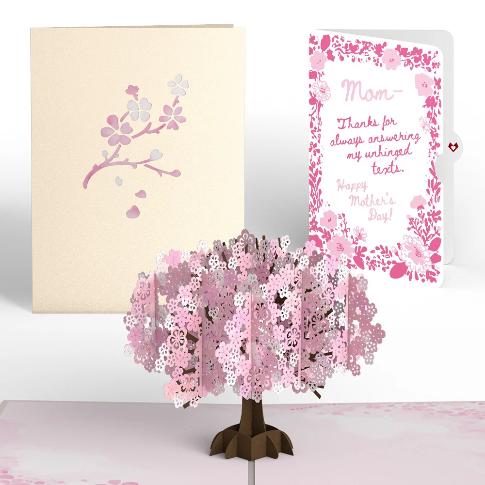 Lovepop Cherry Blossom Mother’s Day Pop-Up Card and Blushing Garden Frame Sentiment Set for Mom Cream