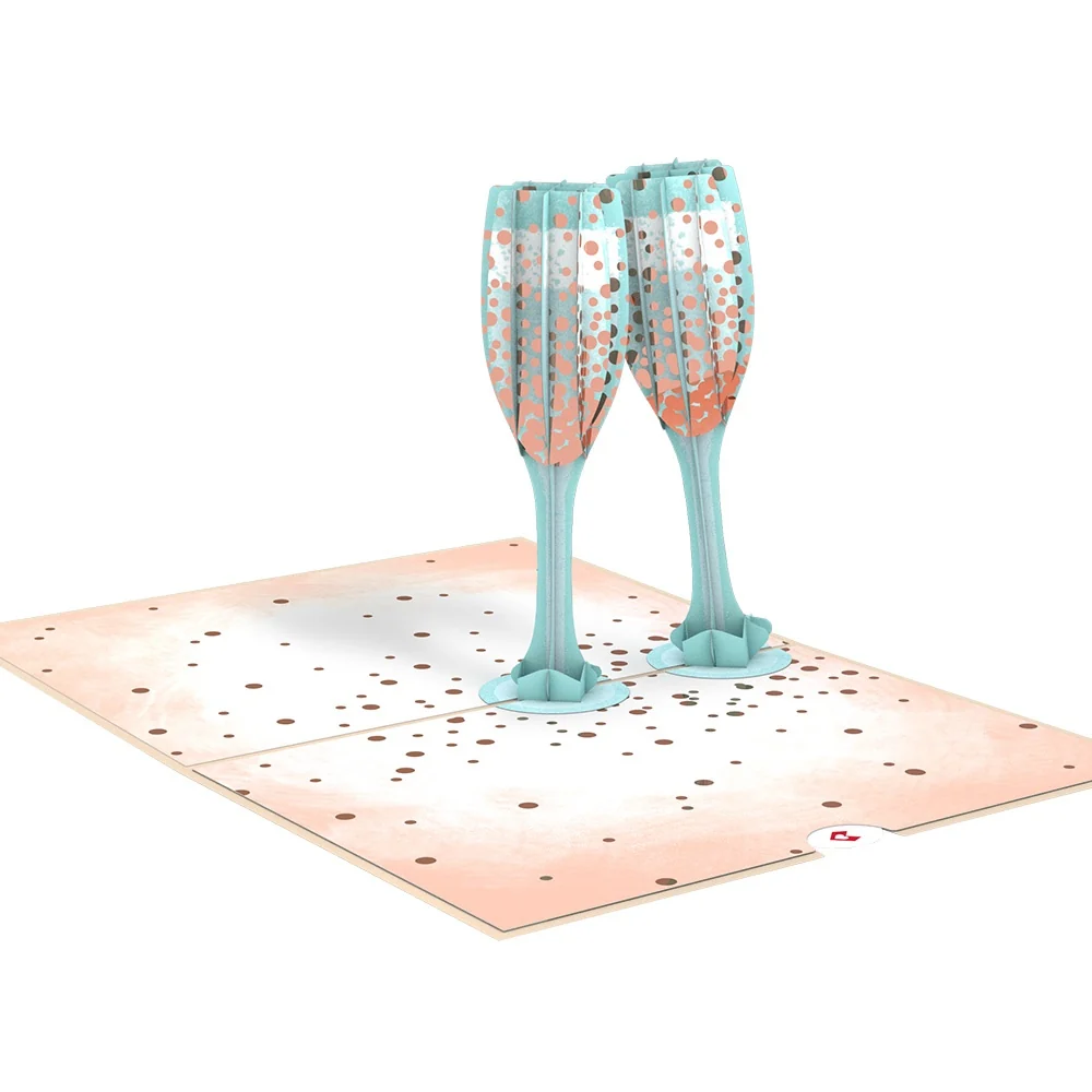 Lovepop Champagne Toast Get Well Pop-Up Card and Sentiment Set Coffee - Image 3