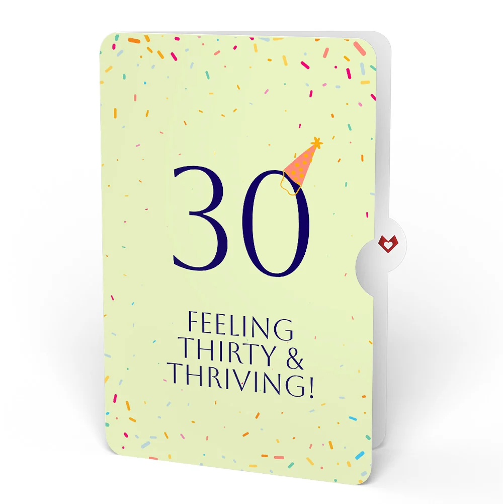 Lovepop Happy 30th Birthday Balloons Music and Lights Pop-Up Card and Party Hat Sentiment Set - Image 4