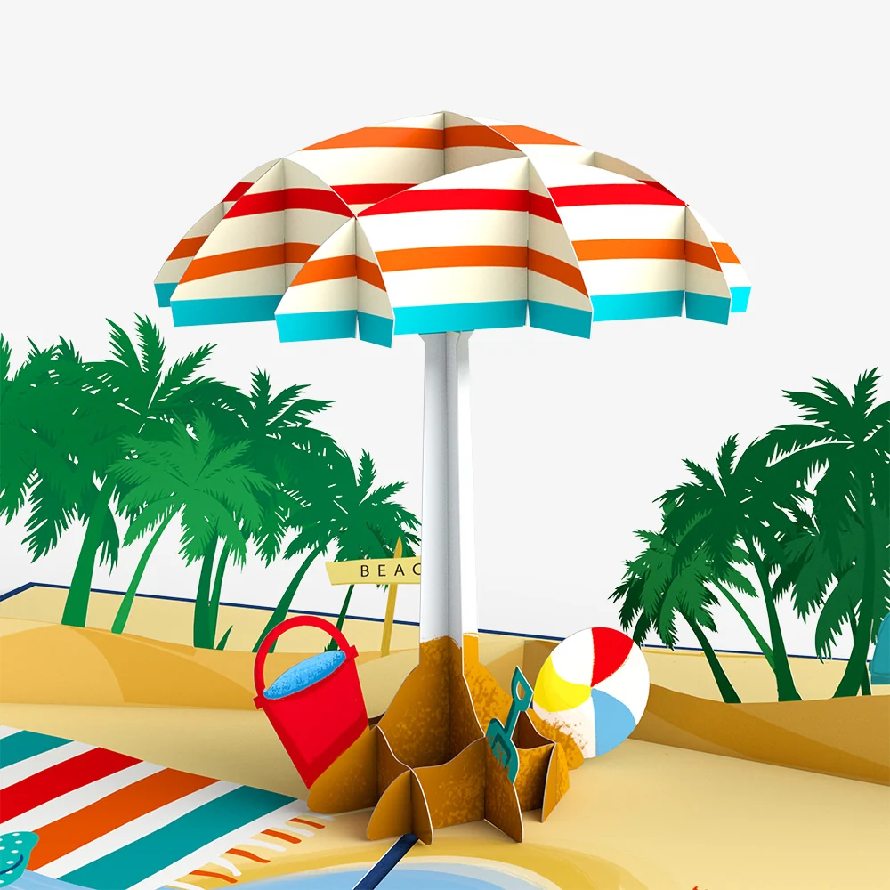 Lovepop Sandy Shores Birthday Pop-Up Card and Sun-Drenched Beach Sentiment Set - Image 3