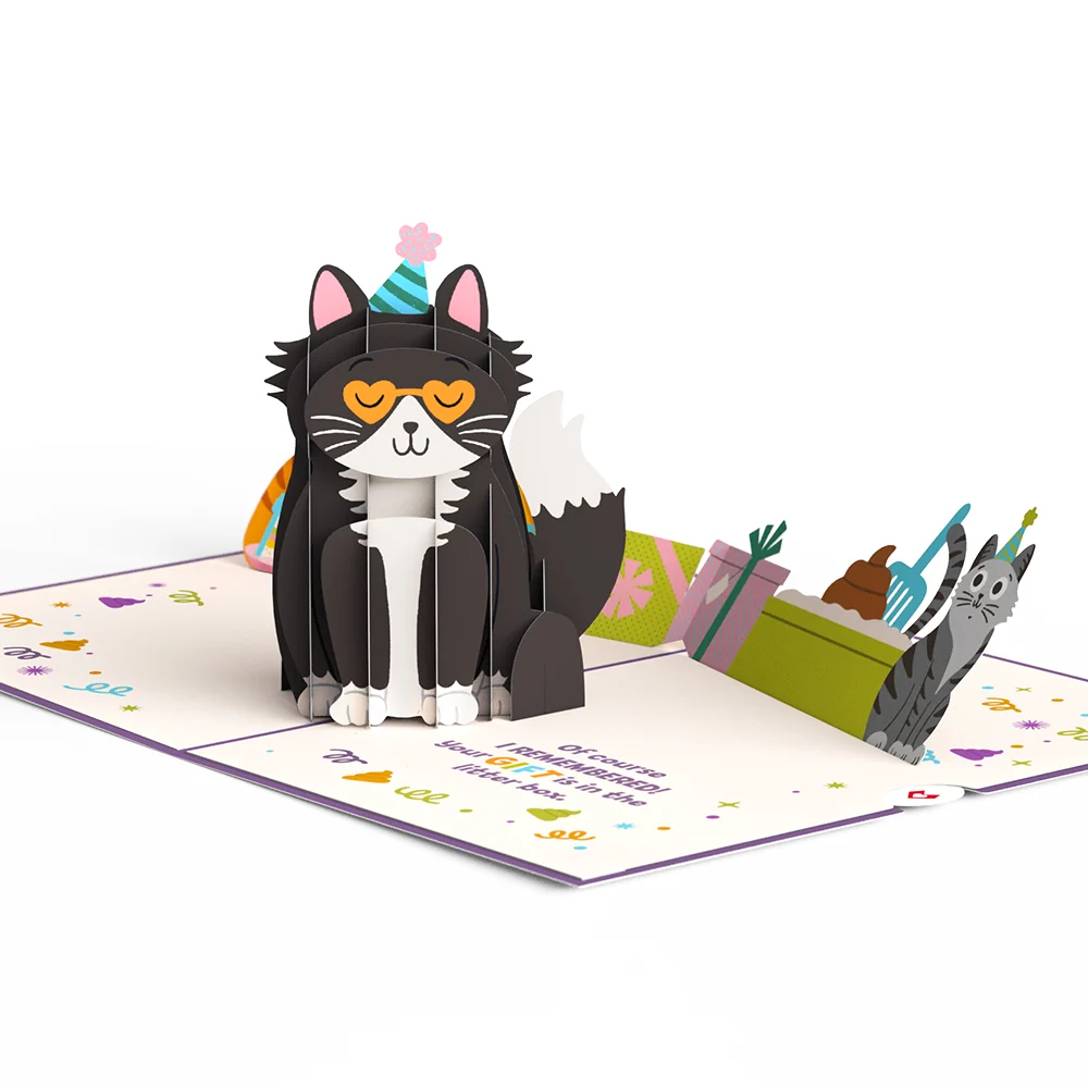 Lovepop Your Gift Is in the Litterbox Birthday Cat Pop-Up Card - Image 4
