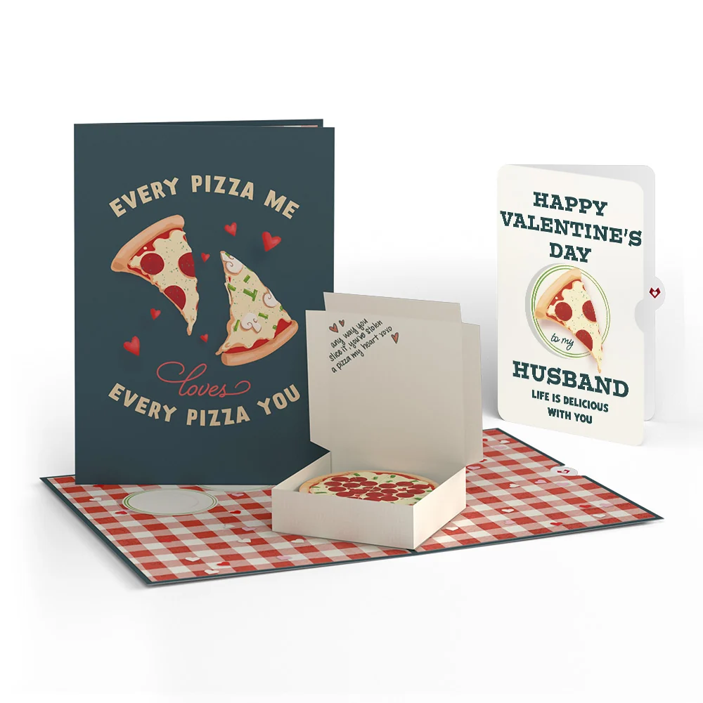 Lovepop Pizza Love Valentine Pop-Up Card and Perfect Slice Sentiment Set for Husband Plate