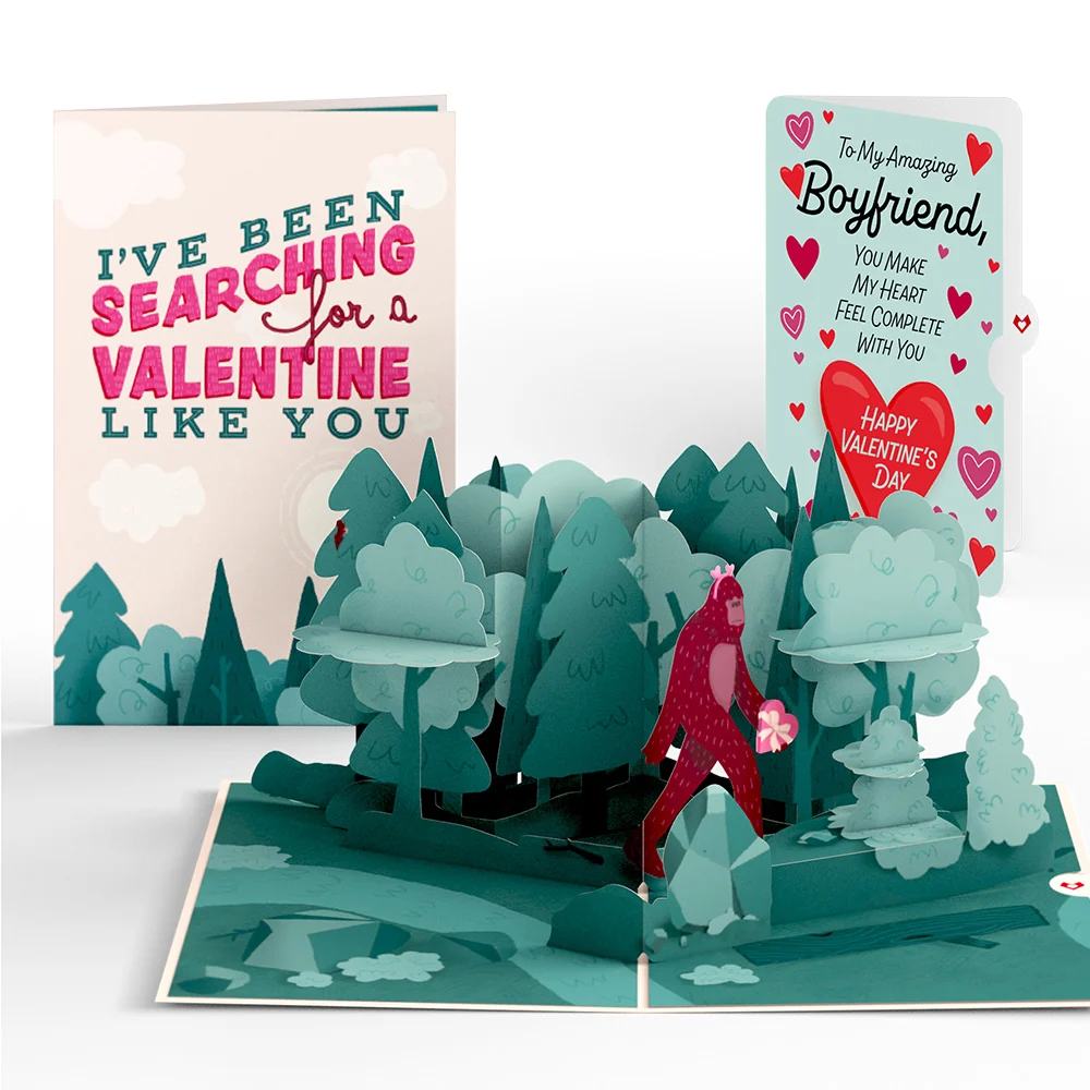 Lovepop Searching for a Valentine Like You Bigfoot Valentine Pop-Up Card and Sentiment Set for Boyfriend