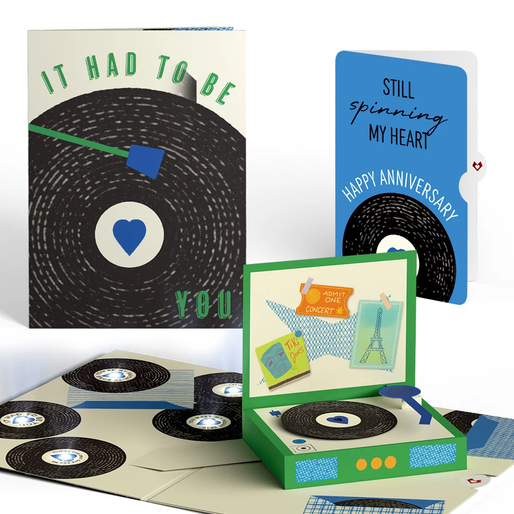 Lovepop It Had to Be You Anniversary Music and Light Pop-Up Card and Sentiment Set for Partner Cream