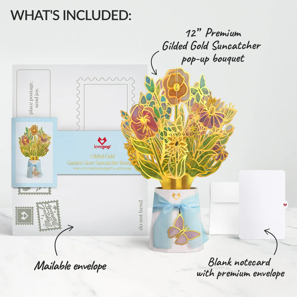 Lovepop Gilded Gold Garden Glow Suncatcher Bouquet Vase - Image 6