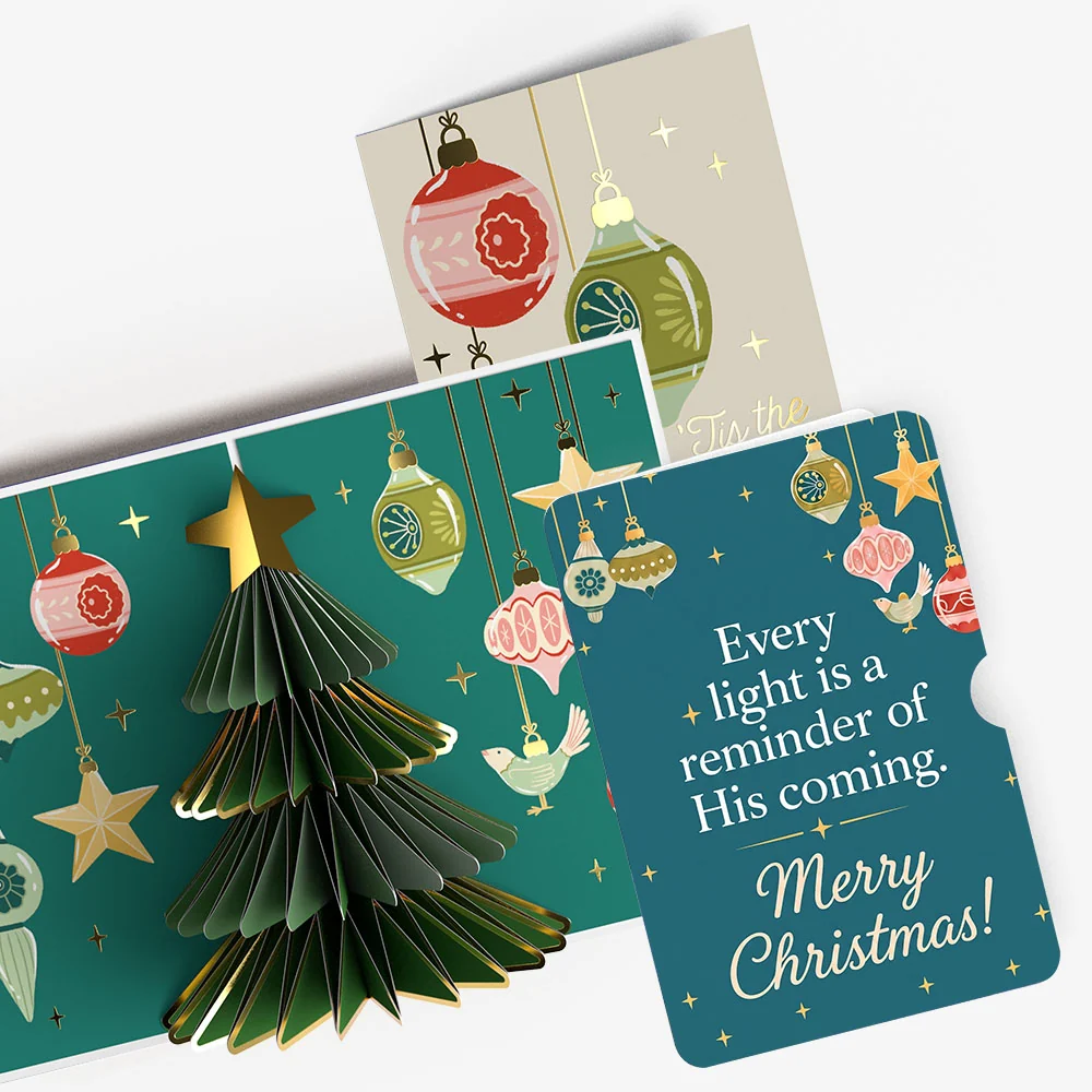 Lovepop Tis the Season Christmas Tree Pop-Up Card and His Coming Sentiment Set