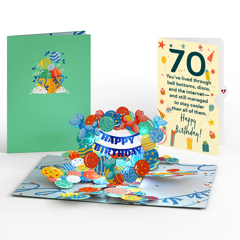 Lovepop Woodland 70th Birthday Party Bouquet and Sentiment Set Vase