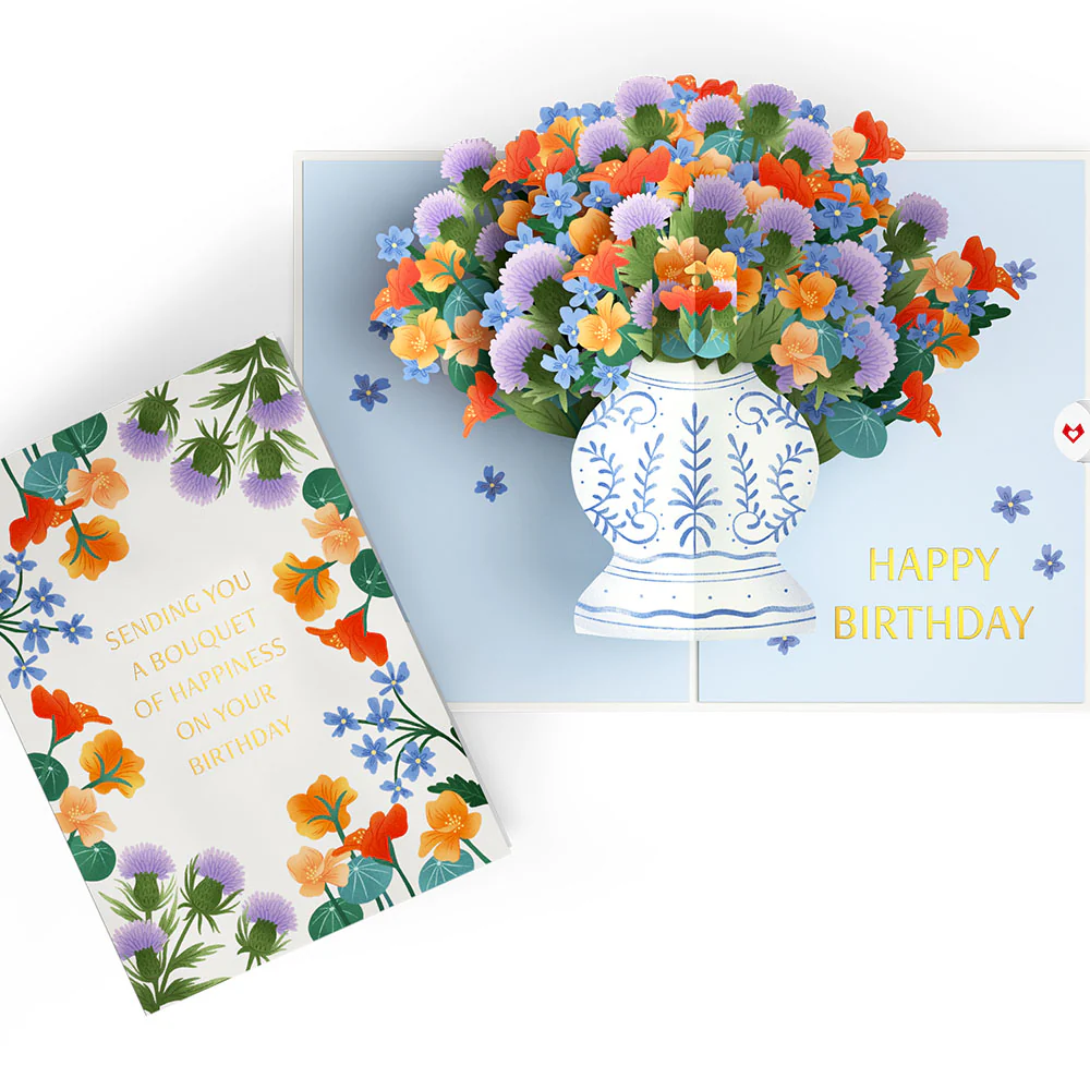 Lovepop Birthday Bouquet of Happiness Pop-Up Card Vase