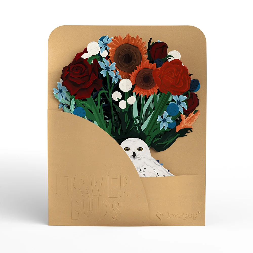 Lovepop Harry Potter Hedwig Birthday Pop-Up Card & Flower Buds Bouquet Bundle - Image 6