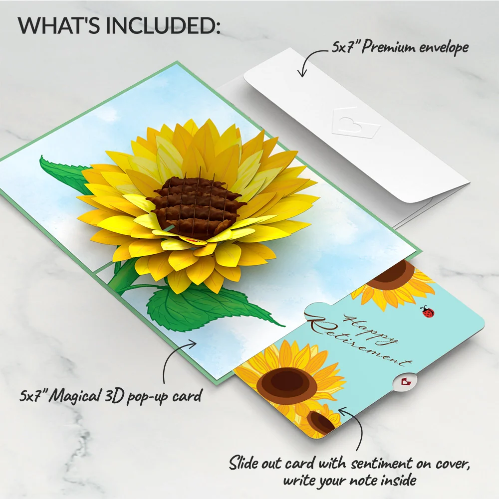 Lovepop Sunflower Bloom Retirement Pop-Up Card and Sentiment Set - Image 2