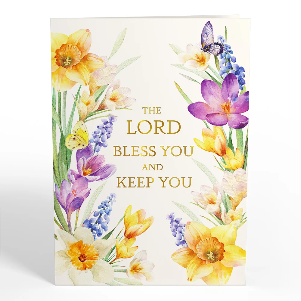 Lovepop The Lord Bless You Floral Cross Pop-Up Card Cream - Image 4