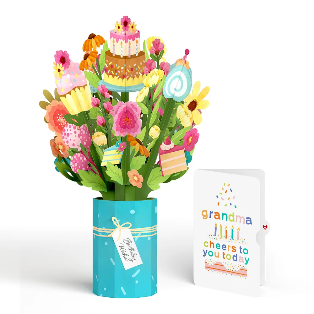 Lovepop Sweet Birthday Wishes Bouquet and Sentiment Set for Grandma Vase