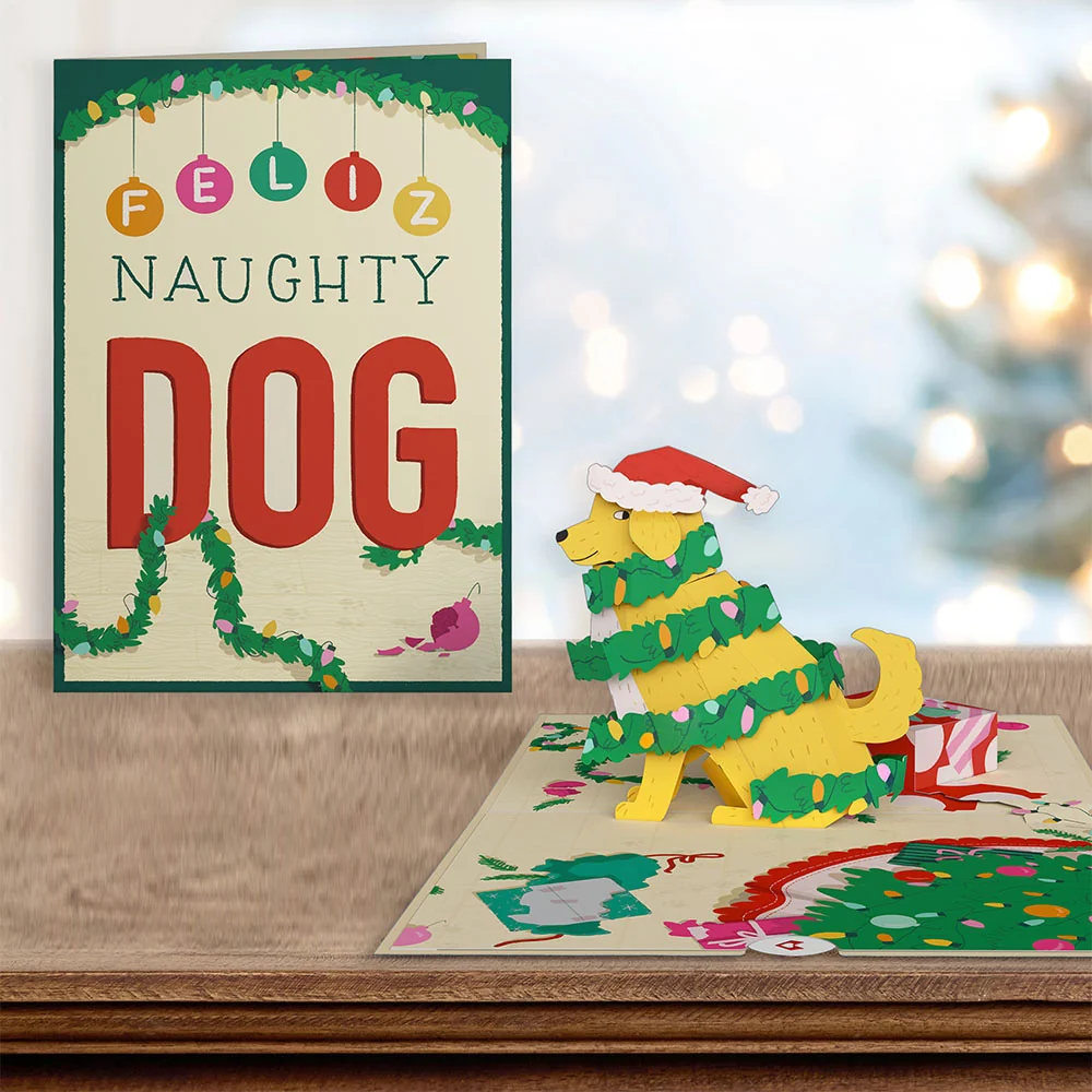 Lovepop Feliz Naughty Dog Christmas Pop-Up Card