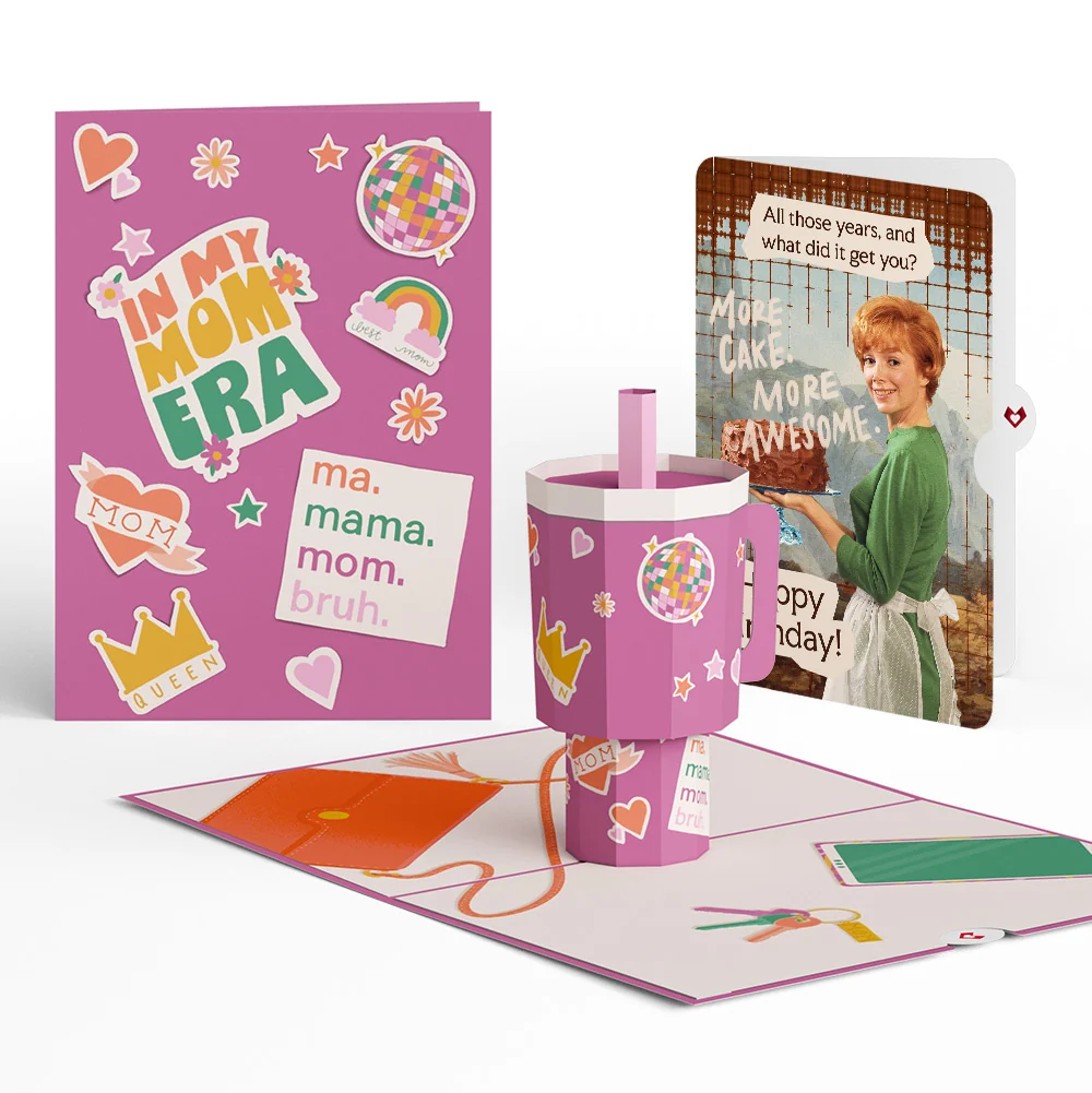 Lovepop Mom Era Tumbler Birthday Pop-Up Card and More Cake More Awesome Sentiment Set