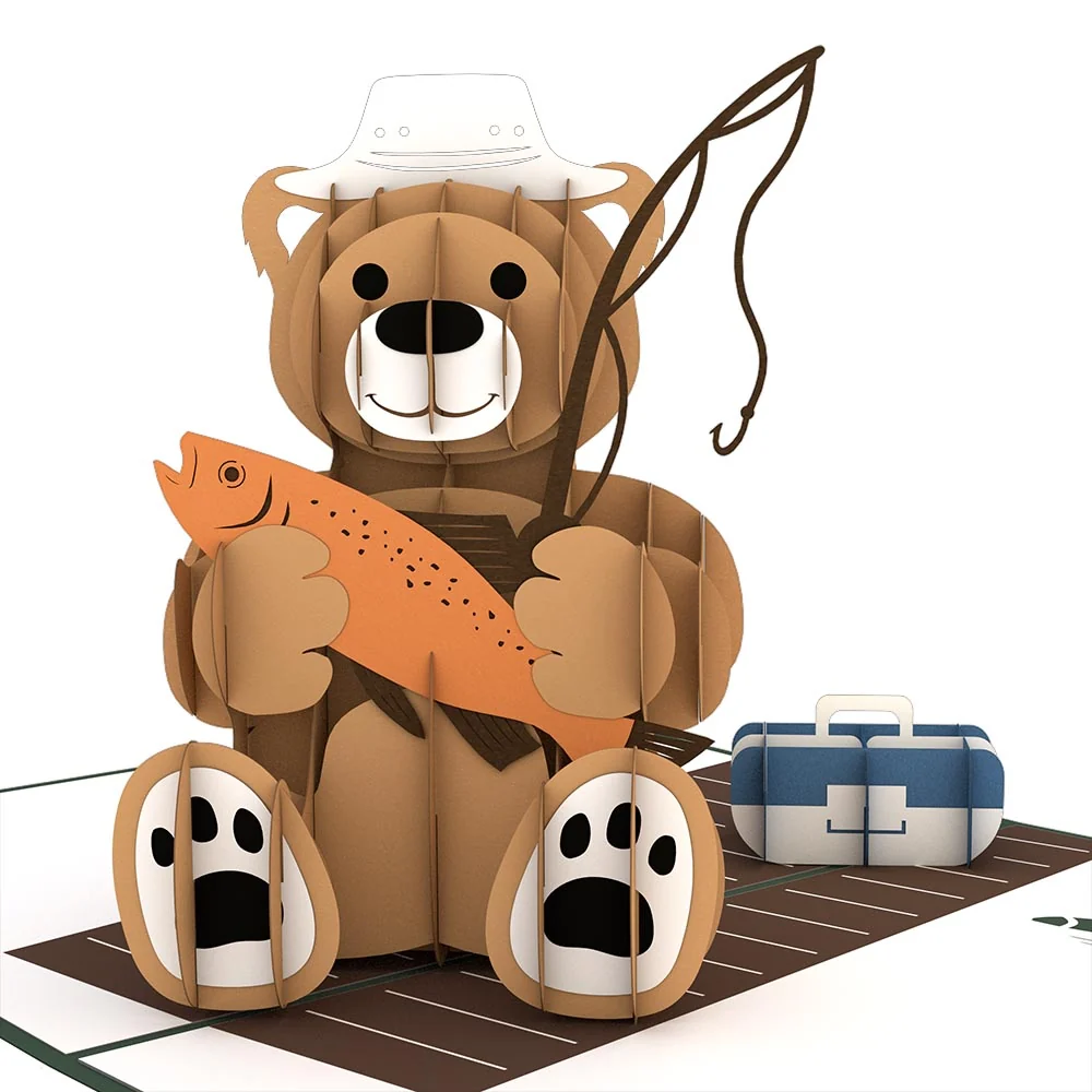 Lovepop Fishing Bear Pop-Up Card - Image 2