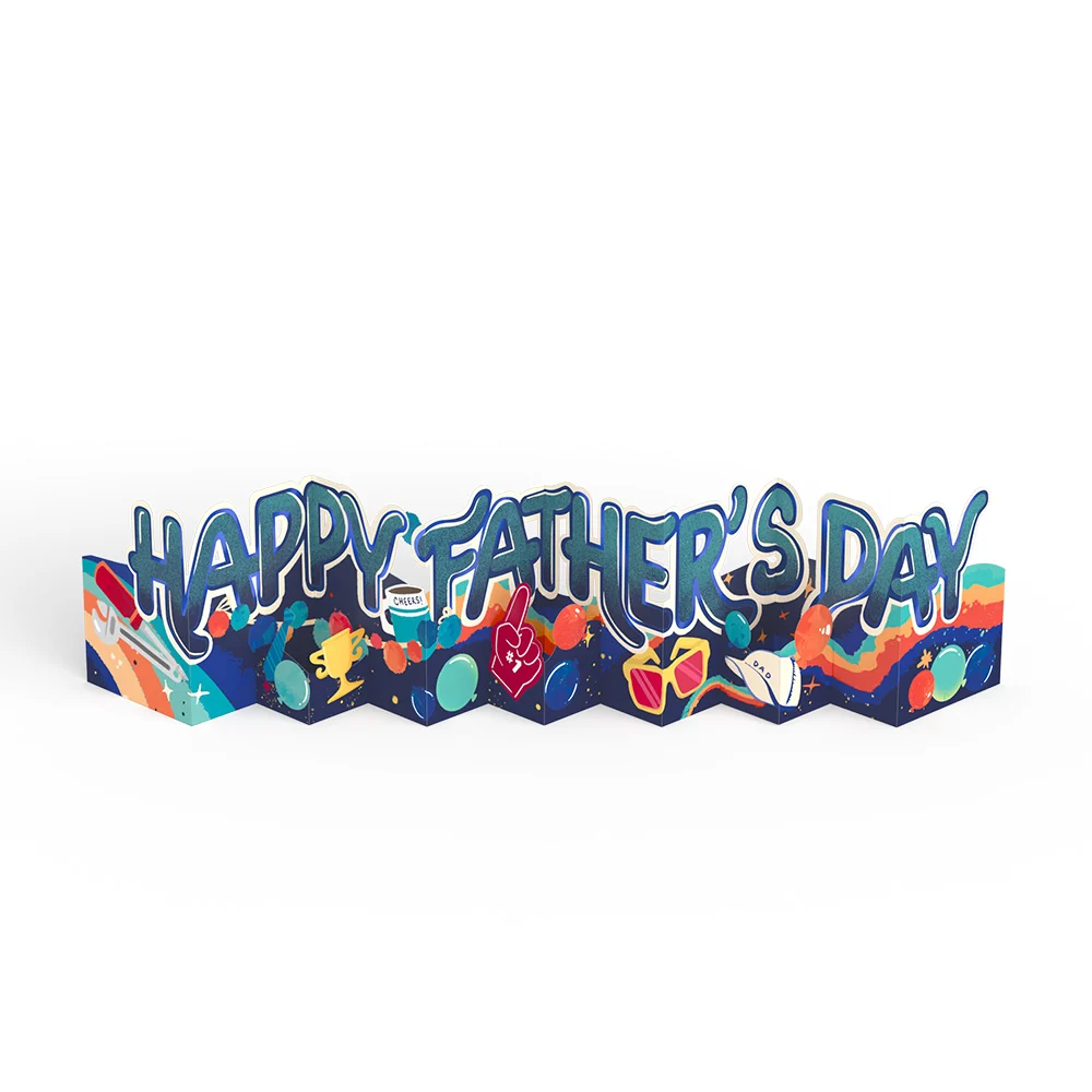 Lovepop Happy Father's Day Loooooong Card (Expands to 2 feet) Coffee - Image 7