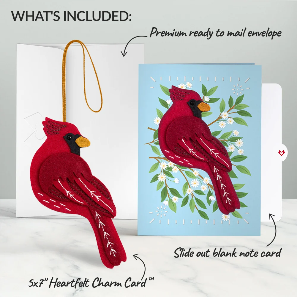 Lovepop Cheerful Cardinal HeartFelt Charm Card - Image 8