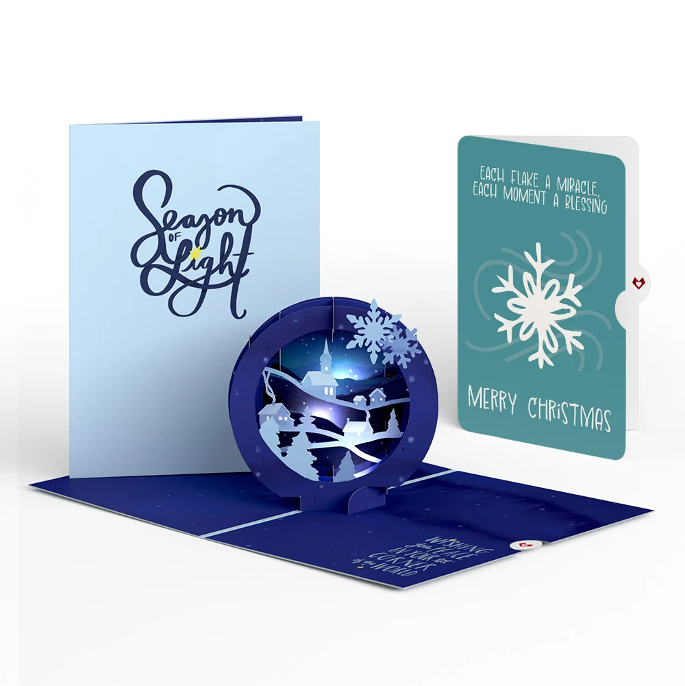Lovepop Season of Light Winter Village Light-Up Pop-Up Card and Snowflake Christmas Sentiment Set