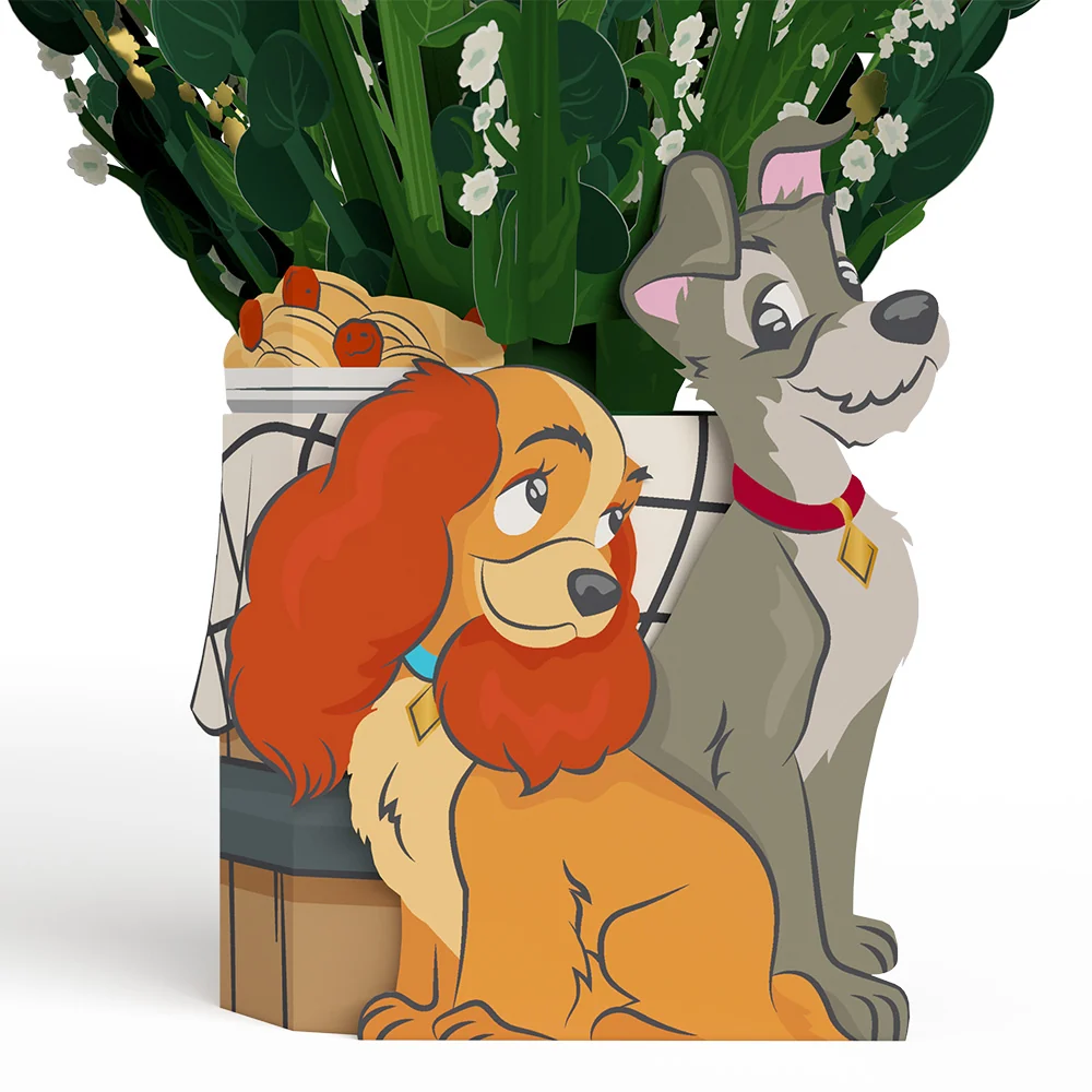 Lovepop Disney’s Lady and the Tramp Pop-Up Card & Flower Buds Bouquet Bundle - Image 5