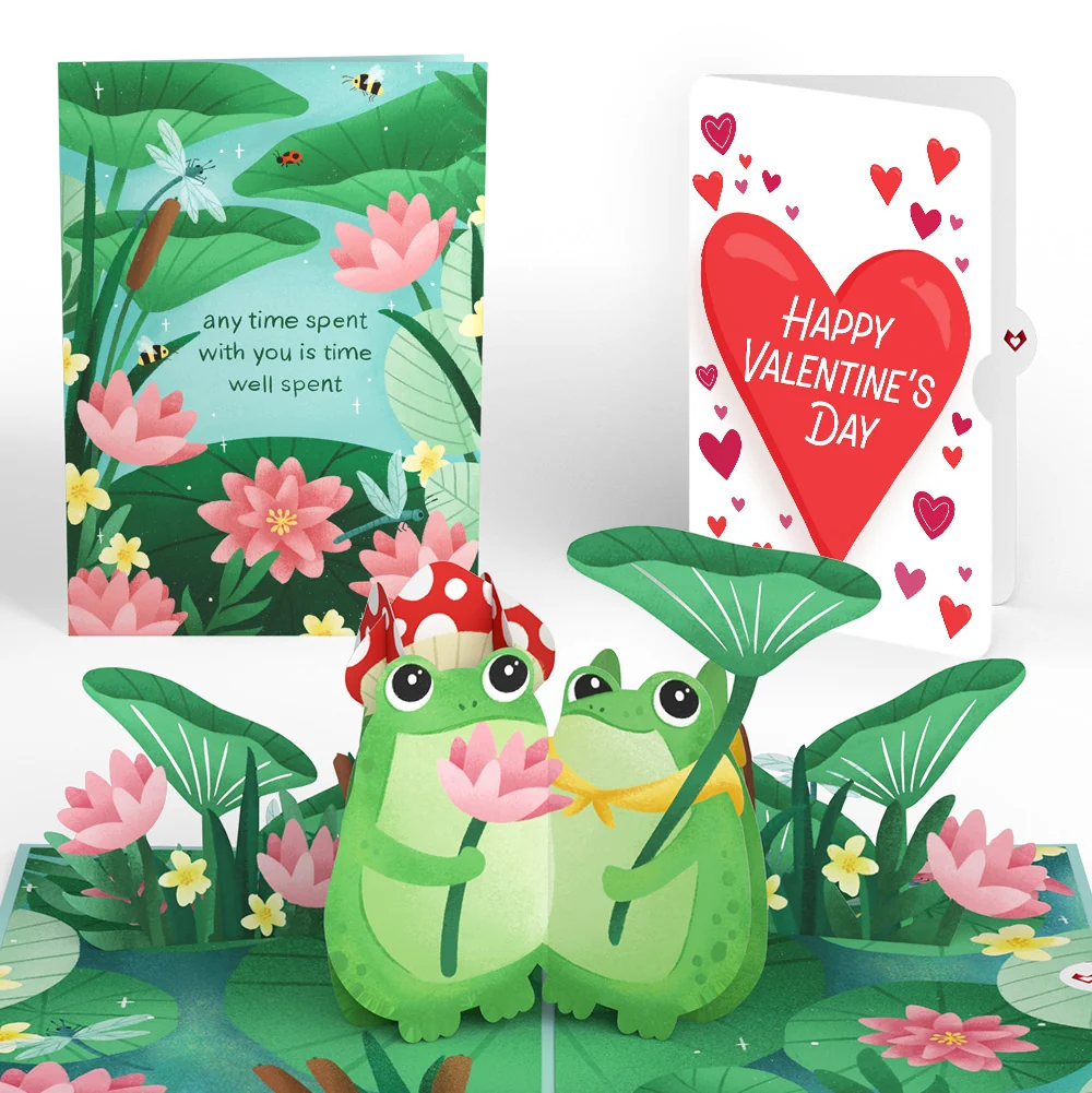 Lovepop Time Well Spent Frogs Valentine Pop-Up Card and Big Sweet Heart Sentiment Set