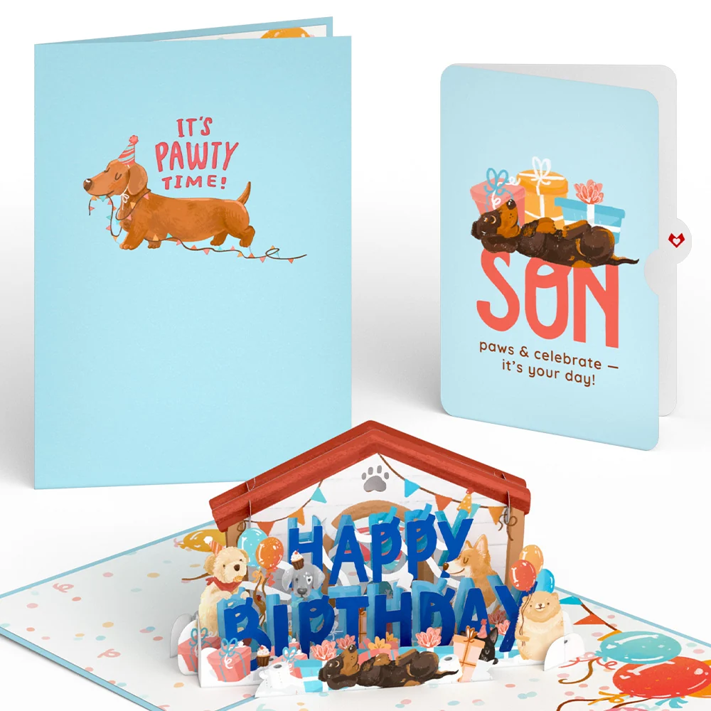 Lovepop Happy Birthday Dogs Pop-Up Card and Sentiment Set for Son