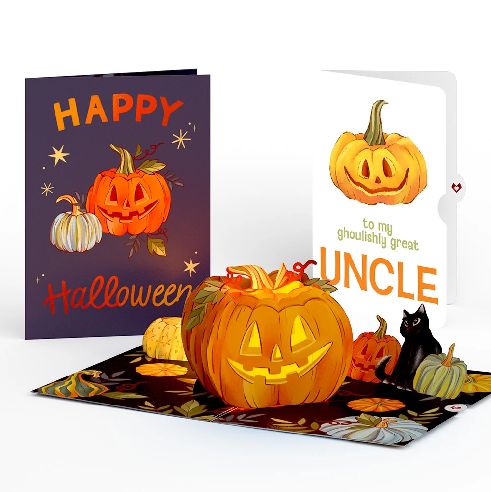 Lovepop Happy Halloween Pumpkin Light-Up Pop-Up Card and Sentiment Set for Uncle