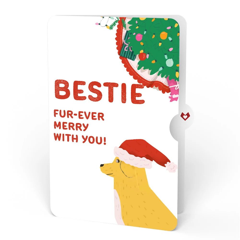 Lovepop Feliz Naughty Dog Christmas Pop-Up Card and Sentiment Set for Bestie Cream - Image 4