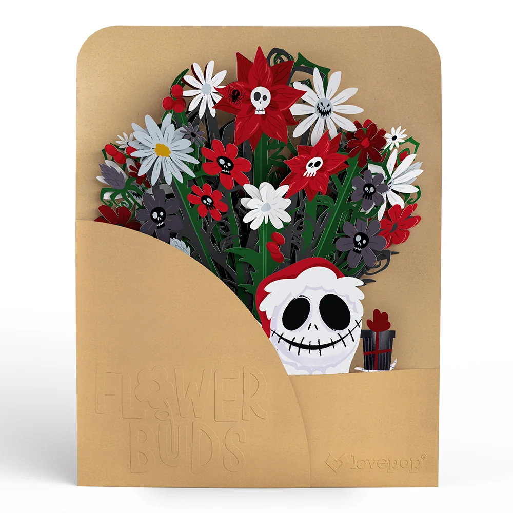 Lovepop Disney Tim Burton’s The Nightmare Before Christmas Santa Jack Pop-Up Card & Flower Buds Bouquet Bundle - Image 8