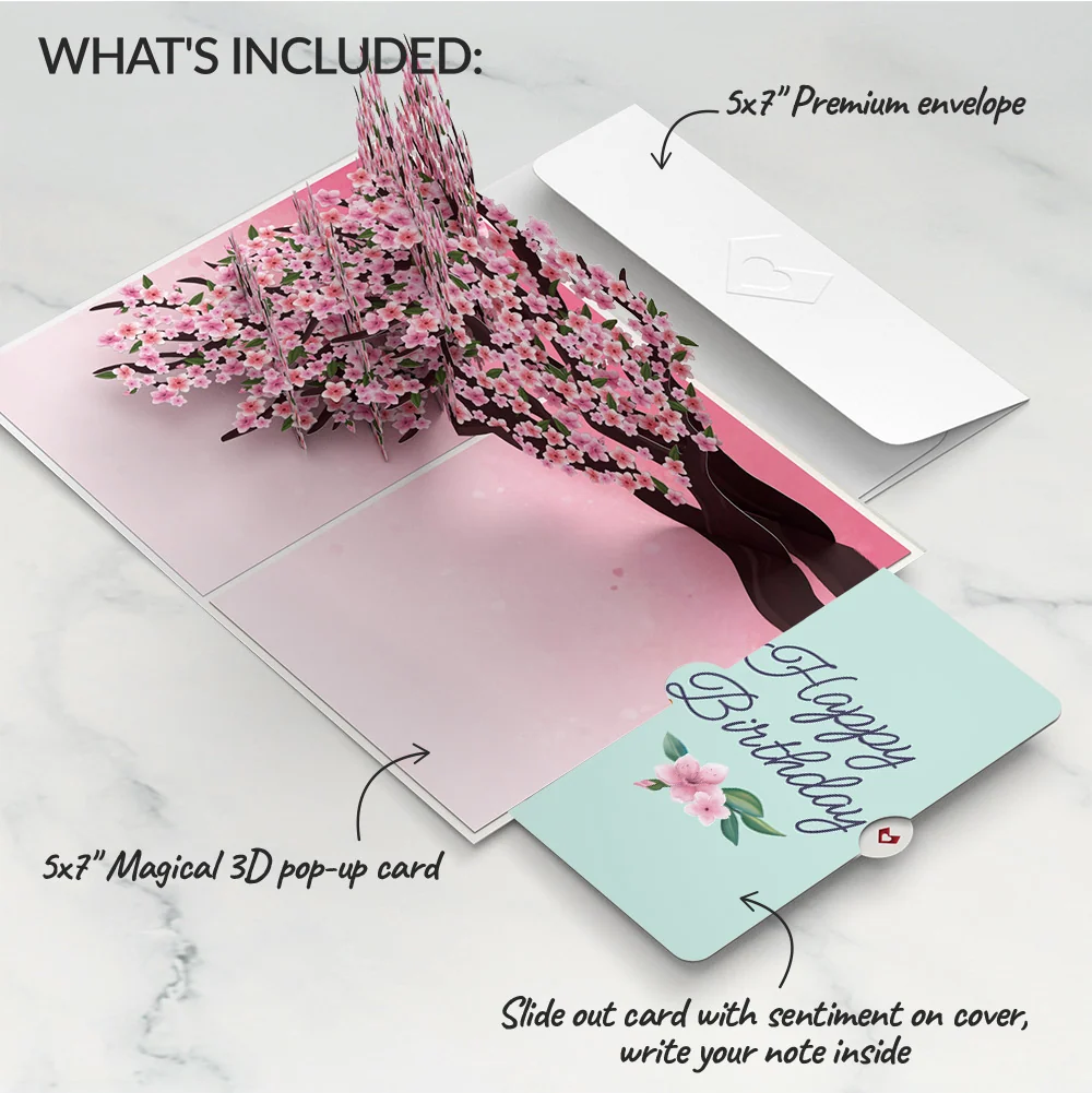Lovepop Cherry Blossom Branches in Bloom Birthday Pop-Up Card and Sentiment Set — SKU SB-41A7AF-441E87A5B219E2 - Image 2