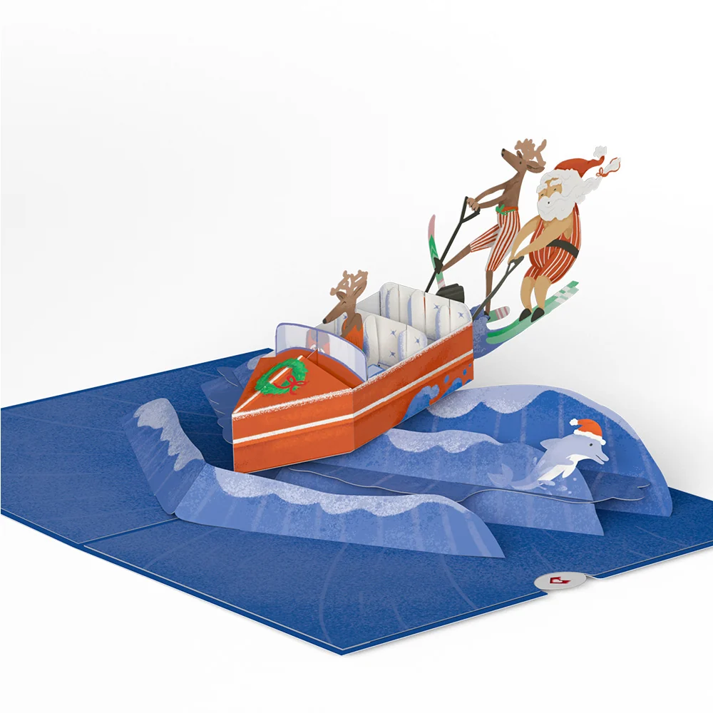 Lovepop Santa Water Ski Christmas Pop-Up Card - Image 4