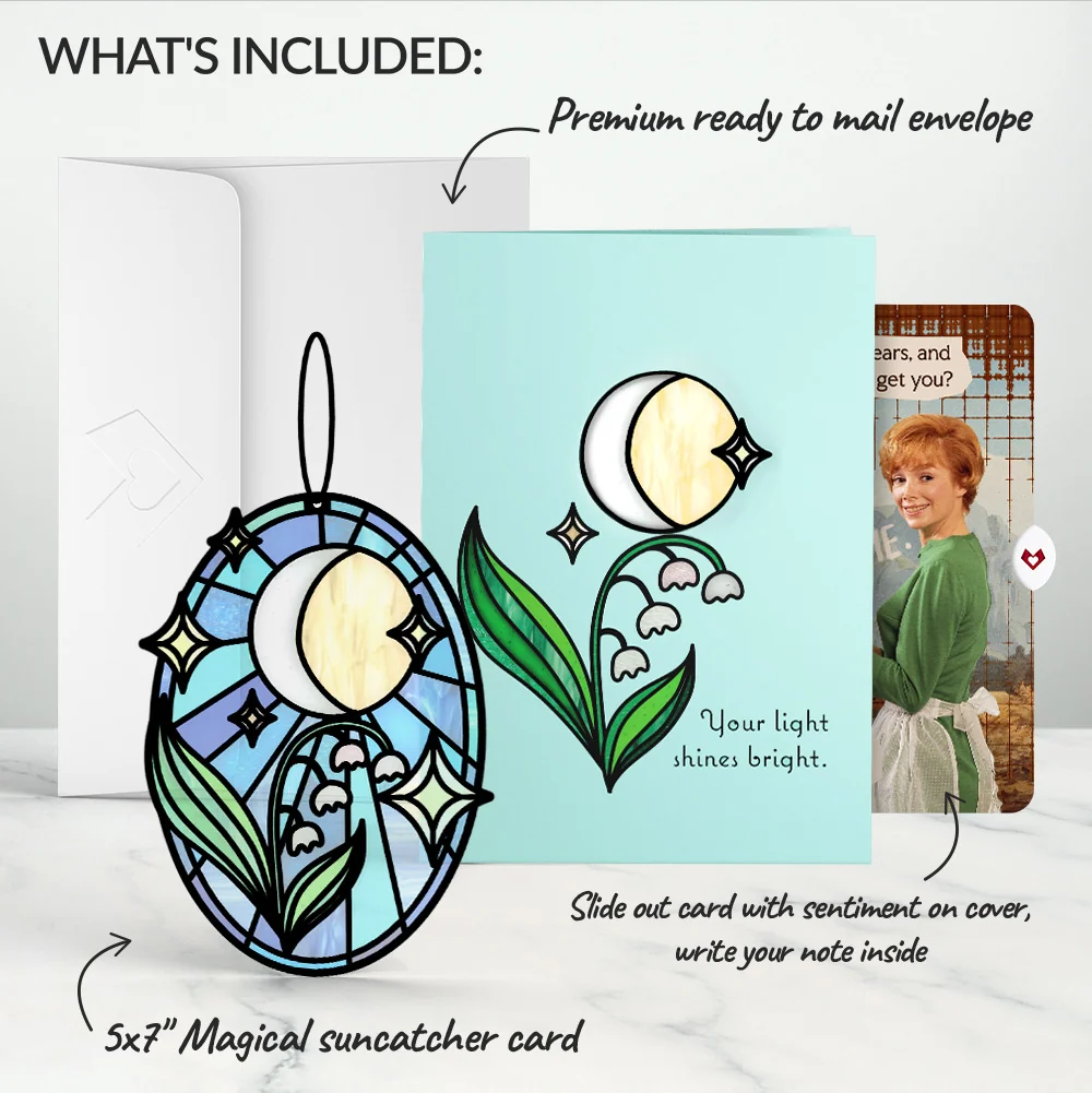 Lovepop Shine Bright Twilight Bloom Birthday Suncatcher Card and More Cake More Awesome Sentiment Set - Image 2