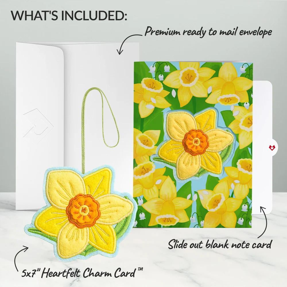 Lovepop Sunny Daffodil HeartFelt Charm Card - Image 8