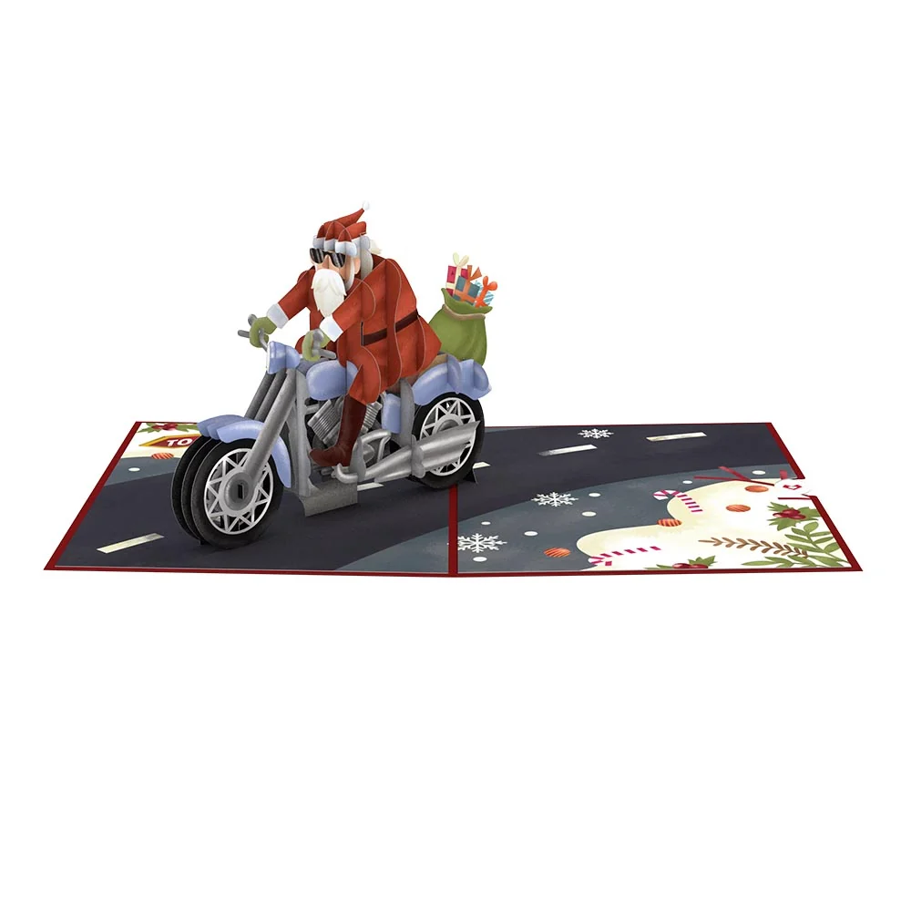 Lovepop Santa Biker Pop-Up Card Bag - Image 3