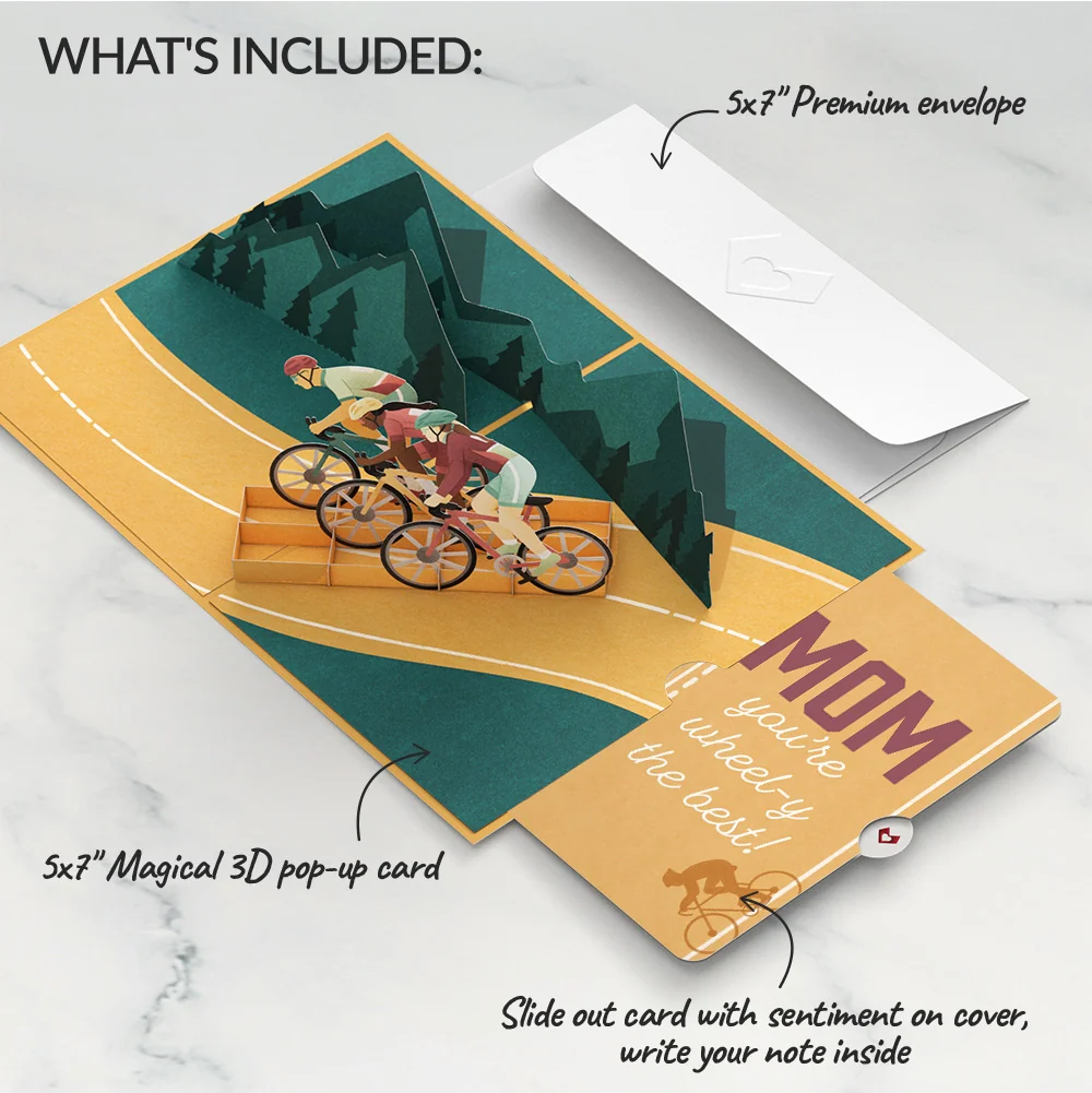 Lovepop On the Ride Biking Pop-Up Card and Sentiment Set for Mom Bicycle - Image 2