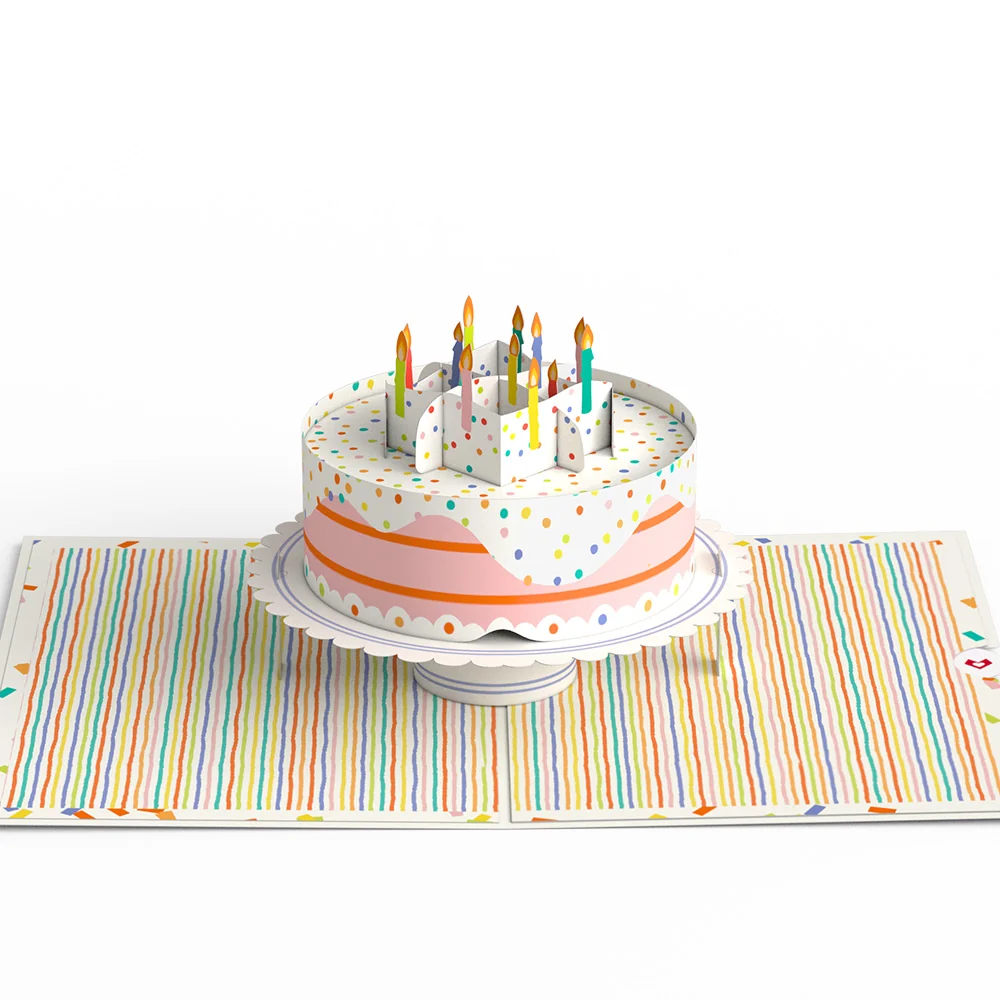 Lovepop Happy Birthday to You! Confetti Cake Pop-Up Card Candle - Image 3